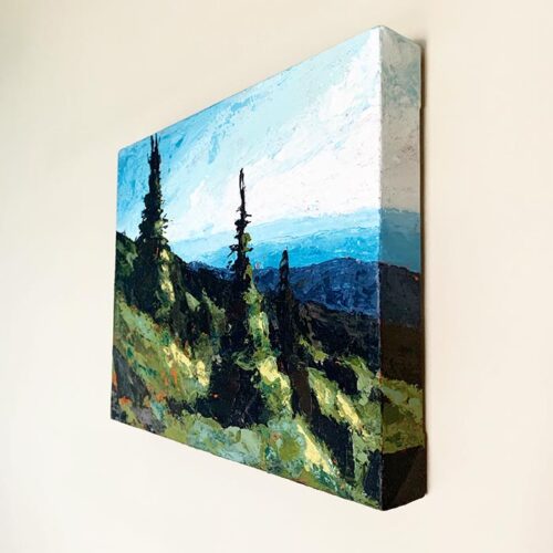 Alpine Hillside painting side view