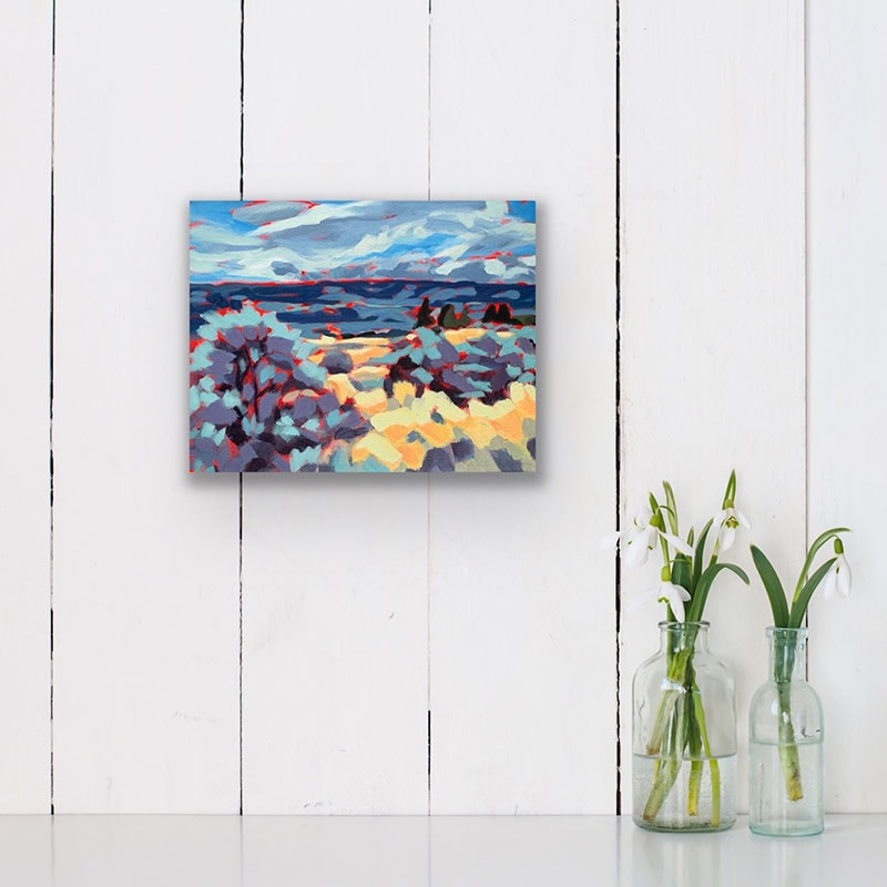 Knox Mountain Sage painting with plant vases