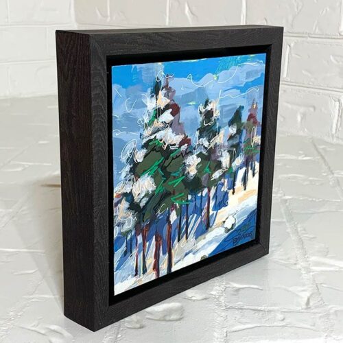 Winter Pines painting framed