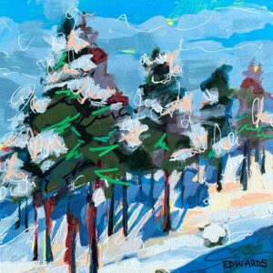 Winter Pines painting