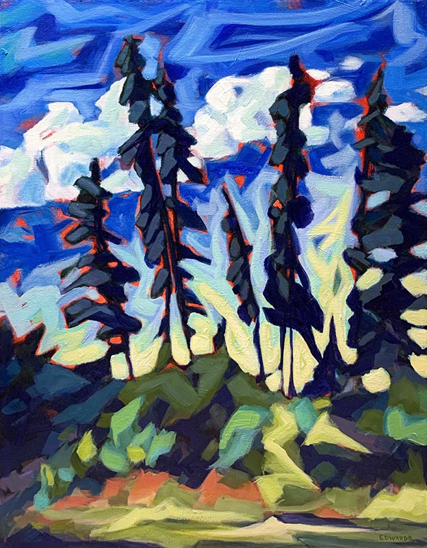 Pine Silhouette painting