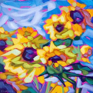 bright sunflowers painting