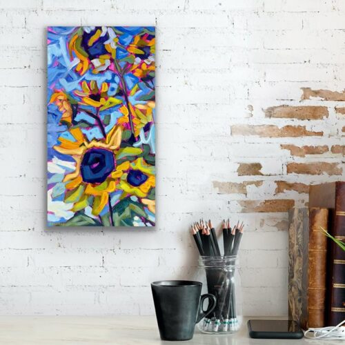 Summer Yellows sunflower painting in office