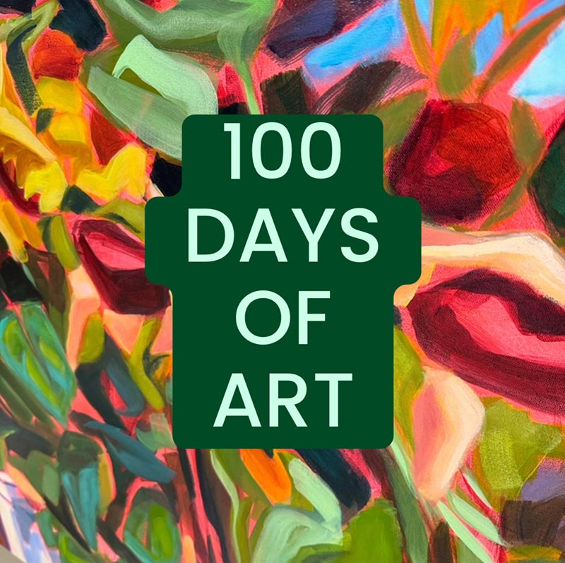100 Days of Art 100 days of art with sunflower painting background